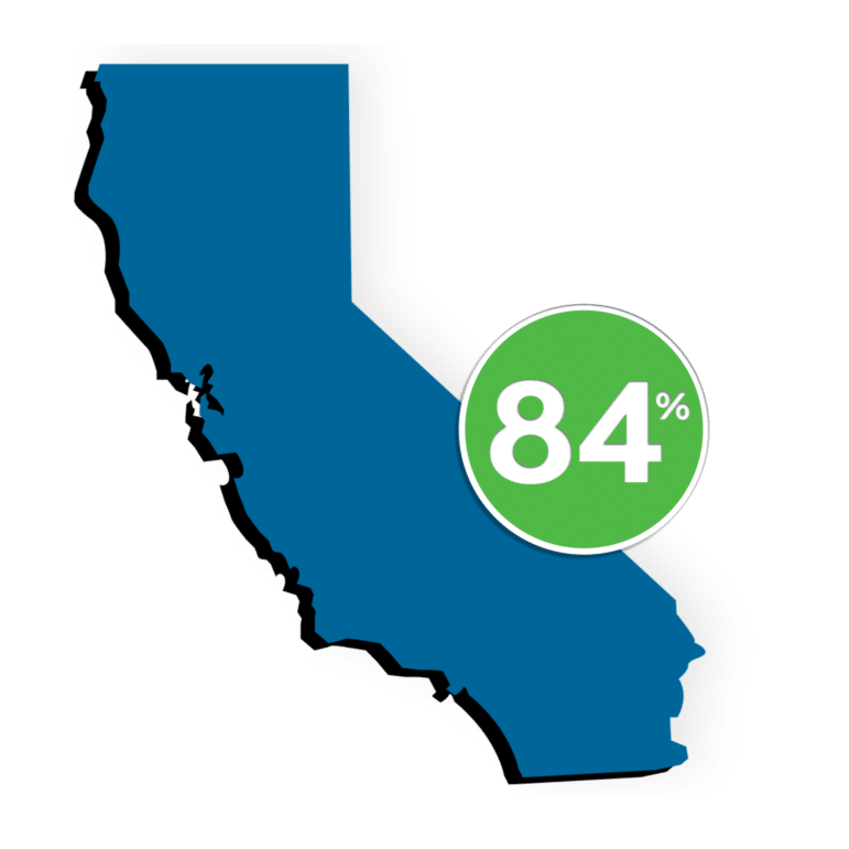 Outline of California with 2024 EnviroVoters' Scorecard results